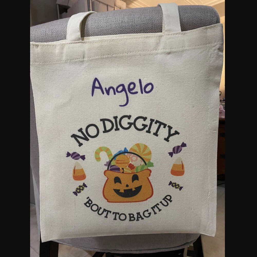 Personalized Halloween Trick or Treat Bag Tote - Picture 2 of 7
